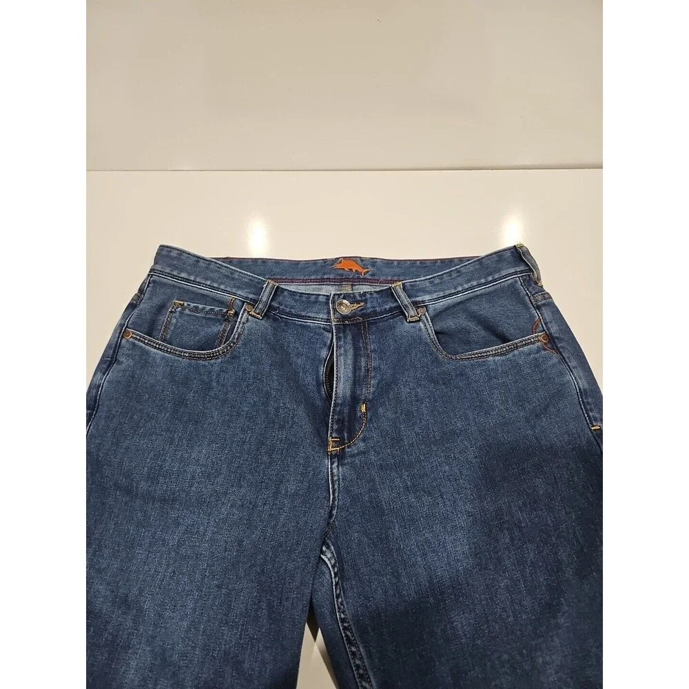 Tommy Bahama Straight Leg Jeans 36X32 Blue Denim Pants Stretch 92% Cotton Soft - Picture 2 of 10